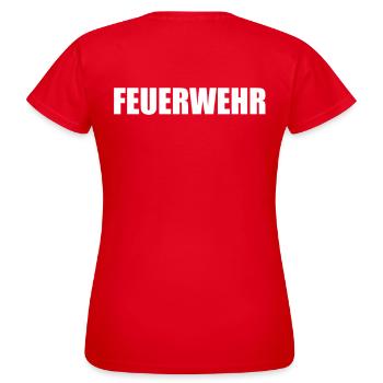 Feuerwehr - Frauen T-Shirt - Rot - Hinten - AI Model Female 172 dark (172cm)