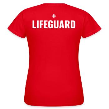 Sauveteur rouge Baywatch sur le dos rouge sur le dos - T-shirt Femme - rouge - Dos - AI Model Female 172 dark (172cm)