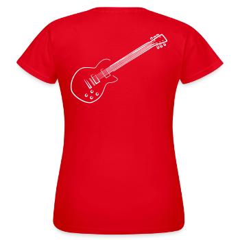 E-Gitarre - Frauen T-Shirt - Rot - Hinten - AI Model Female 172 dark (172cm)