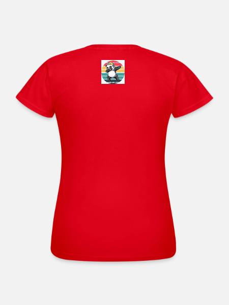 Retro-Panda - Frauen T-Shirt - Rot