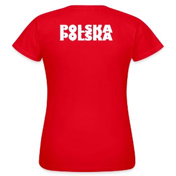 Polska - T-shirt Femme - rouge - Dos - AI Model Female 172 dark (172cm)