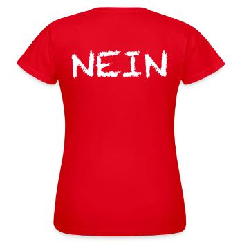 No, white - Women's T-Shirt - red - Back - AI Model Female 172 dark (172cm)