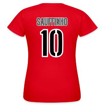 Sauffinho - T-shirt Femme - rouge - Dos - AI Model Female 172 dark (172cm)