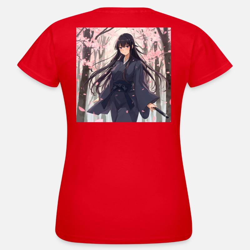 Sakura Samurai in the forest - Women's T-Shirt - red