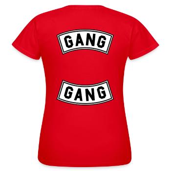 Gang-Gang Banner - Frauen T-Shirt - Rot - Hinten - AI Model Female 172 dark (172cm)