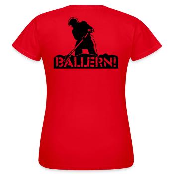 putzer - Frauen T-Shirt - Rot - Hinten - AI Model Female 172 dark (172cm)