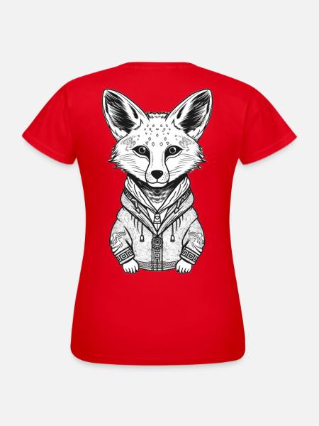Fox with streetwear design - Women's T-Shirt - red