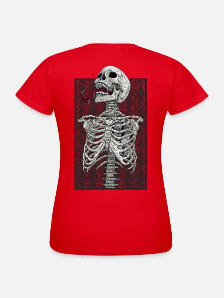 Skelett Motor Herz - Frauen T-Shirt - Rot