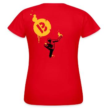 bull dog reloaded - Frauen T-Shirt - Rot - Hinten - AI Model Female 172 dark (172cm)
