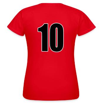 Numéro 10 Numéro Dix - Équipe de meneurs de jeux de football - T-shirt Femme - rouge - Dos - AI Model Female 172 dark (172cm)