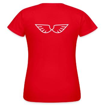 Wings - Frauen T-Shirt - Rot - Hinten - AI Model Female 172 dark (172cm)