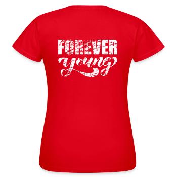 Forever Young - T-shirt Femme - rouge - Dos - AI Model Female 172 dark (172cm)