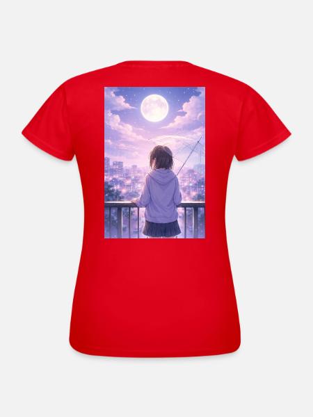 Luna Urban Im Regen - Frauen T-Shirt - Rot