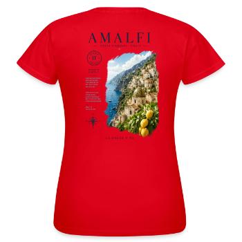 Amalfi Küsten - La Dolce Vita - Frauen T-Shirt - Rot - Hinten - AI Model Female 172 dark (172cm)