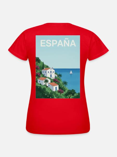 Spanische Küstenidylle - Frauen T-Shirt - Rot
