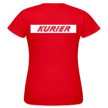 Kurier invertiert negativ Rückenschild - Frauen T-Shirt - Rot - Hinten - AI Model Female 172 dark (172cm)