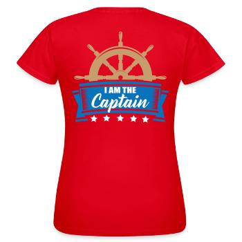 Seefahrer / Seemann - Ich bin der Kapitän! - Frauen T-Shirt - Rot - Hinten - AI Model Female 172 dark (172cm)
