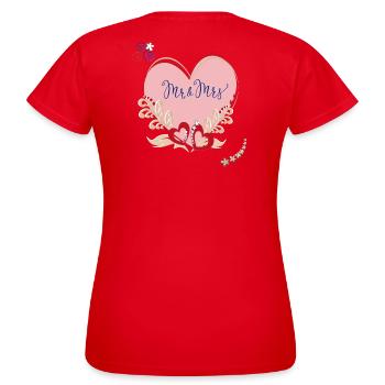 Mariage Marié - T-shirt Femme - rouge - Dos - AI Model Female 172 dark (172cm)