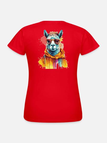 Lama, Alpaka, Lama Swag - Frauen T-Shirt - Rot