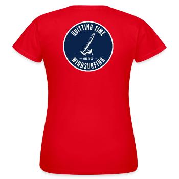 Emblème de la planche à voile de l’heure d’arrêt - T-shirt Femme - rouge - Dos - AI Model Female 172 dark (172cm)