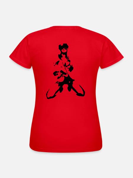 Frau mit Waffe - Frauen T-Shirt - Rot