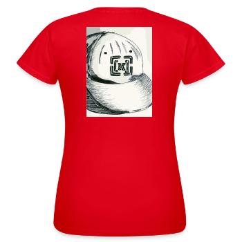 Tuque fait de nuances grises - T-shirt Femme - rouge - Dos - AI Model Female 172 dark (172cm)