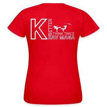 Krav maga streetwear - Women's T-Shirt - red - Back - AI Model Female 172 dark (172cm)