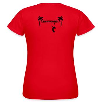 Beachvolleyball,volleyball,beach,netz,strand,sonne - Frauen T-Shirt - Rot - Hinten - AI Model Female 172 dark (172cm)