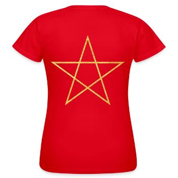 Pentacle Symbol of Protection and Magic - Women's T-Shirt - red - Back - AI Model Female 172 dark (172cm)