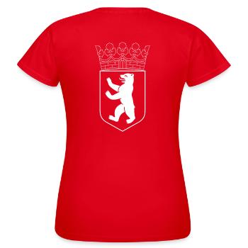 Logo ours berlin blanc original - T-shirt Femme - rouge - Dos - AI Model Female 172 dark (172cm)