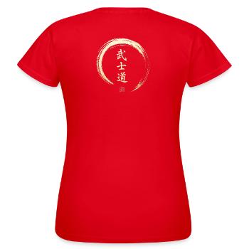 Bushido Enso Samurai-Zeichen - Frauen T-Shirt - Rot - Hinten - AI Model Female 172 dark (172cm)