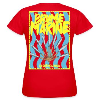 Brume Marine et  éventaile de sardines - T-shirt Femme - rouge - Dos - AI Model Female 172 dark (172cm)