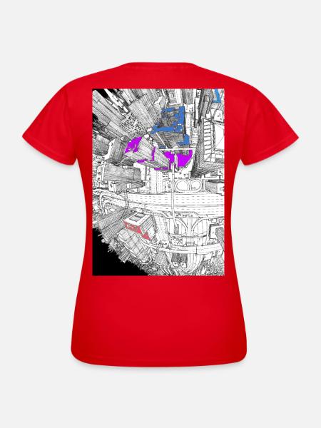 Fish Eye Skyscrapers - Women's T-Shirt - red