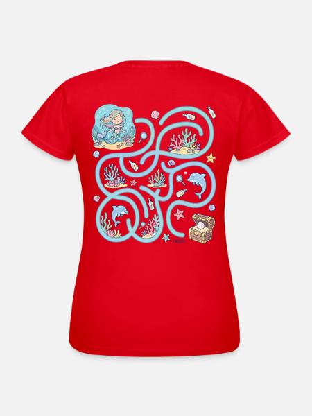 Mermaid Treasure Adventure Interaktives Labyrinth - Frauen T-Shirt - Rot
