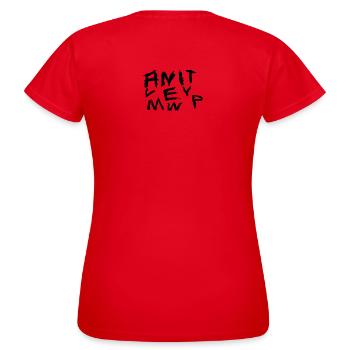 Graffiti Hand Writing Chaos Pattern - T-shirt Femme - rouge - Dos - AI Model Female 172 dark (172cm)