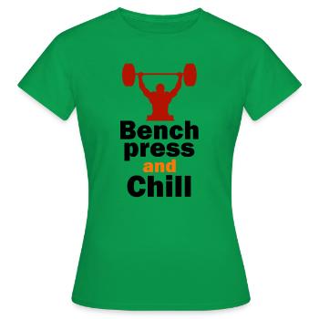 Développé couché et Chill - T-shirt Femme - vert - Devant - AI Model Female 172 dark (172cm)