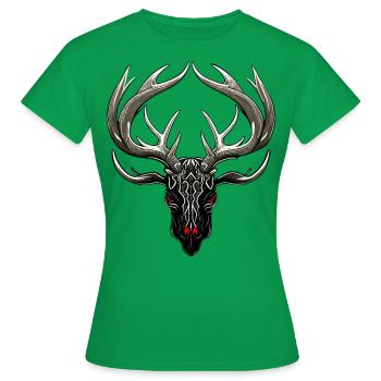Tribal Night Stag - Women's T-Shirt - kelly green - Front - AI Model Female 172 dark (172cm)