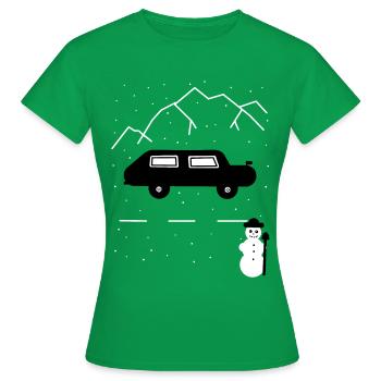 Autofahrer Highway Winter Einsamkeit Schnee Auto - Frauen T-Shirt - Kelly Green - Vorne - AI Model Female 172 dark (172cm)
