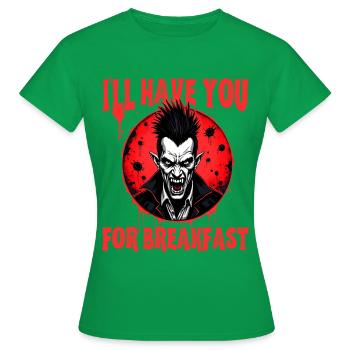 Frühstück der Untoten - Frauen T-Shirt - Kelly Green - Vorne - AI Model Female 172 dark (172cm)