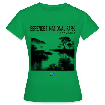 Serengeti Nationalpark Tansania Afrika Safari - Frauen T-Shirt - Kelly Green - Vorne - AI Model Female 172 dark (172cm)