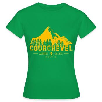 Courchevel Ski Resort French Alps Souvenir - Frauen T-Shirt - Kelly Green - Vorne - AI Model Female 172 dark (172cm)