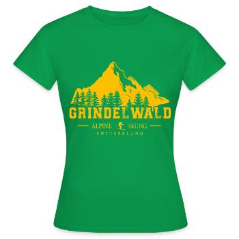 Grindelwald Ski Resort Swiss Alps Souvenir - Frauen T-Shirt - Kelly Green - Vorne - AI Model Female 172 dark (172cm)