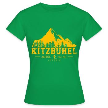 Kitzbühel Ski Resort Austrian Alps Souvenir - Frauen T-Shirt - Kelly Green - Vorne - AI Model Female 172 dark (172cm)
