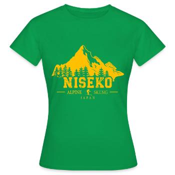 Niseko Ski Resort Hokkaido Souvenir - Frauen T-Shirt - Kelly Green - Vorne - AI Model Female 172 dark (172cm)