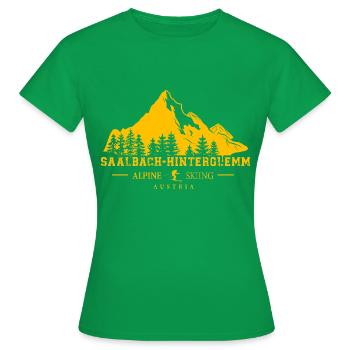 Station de ski de Saalbach Hinterglemm Alpes autrichiennes - T-shirt Femme - vert - Devant - AI Model Female 172 dark (172cm)
