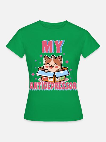 Kitten Joy Anti-Depression Humor-Tier - Frauen T-Shirt - Kelly Green