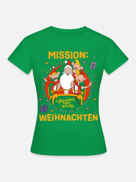 Weihnachtsmann & Co. KG Mission Weihnachten - Frauen T-Shirt - Kelly Green