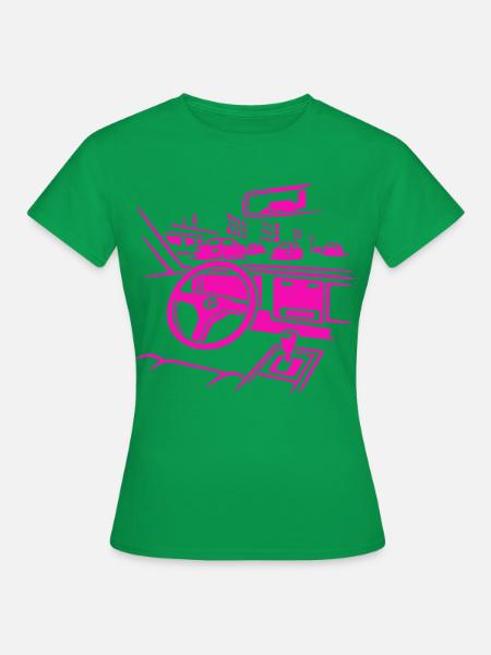 Neon Car Cockpit - Frauen T-Shirt - Kelly Green