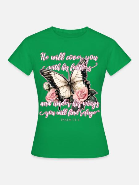 Schmetterling Christlich - Frauen T-Shirt - Kelly Green