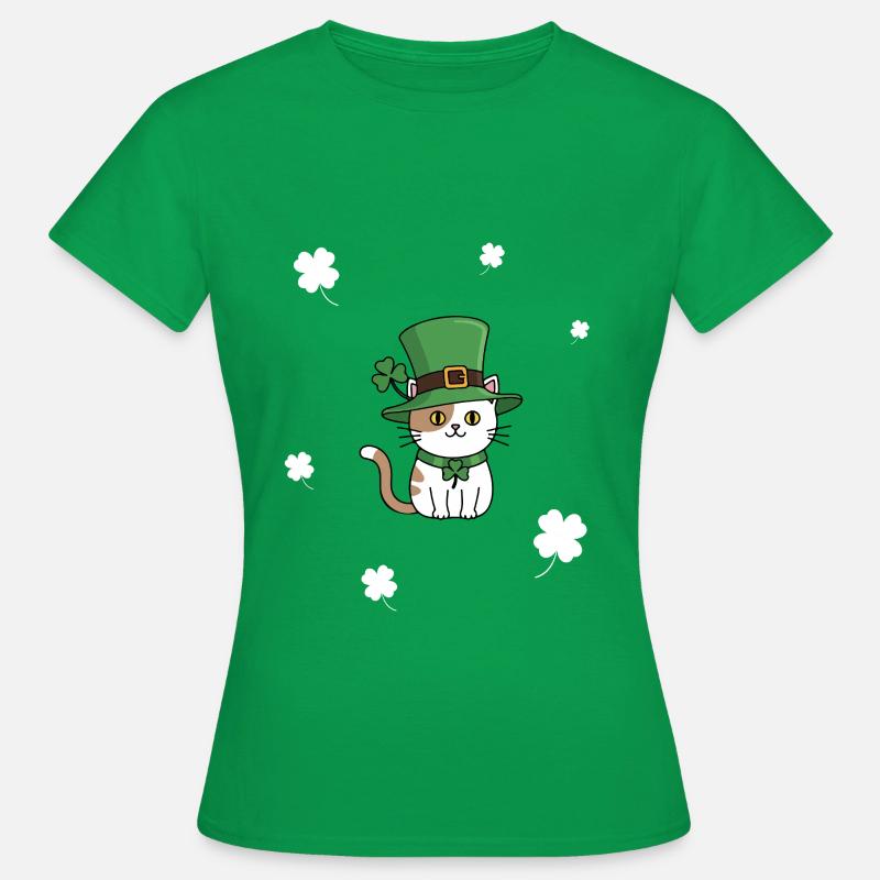 Chat de la Saint-Patrick - T-shirt Femme - vert